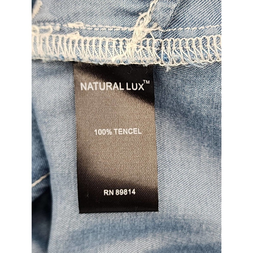 Stella Carakasi Washed Indigo Tunic Shirt Button Front Lightweight Tencel M - Picture 7 of 9